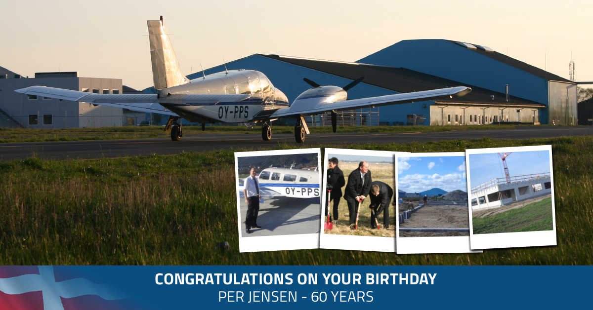 PJ60 collage A collage consisting of pictures of AIR SUPPORT's owner in different scenes throughout the years - accompanied by the text "Congratulations on your birthday Per Jensen 60 years"