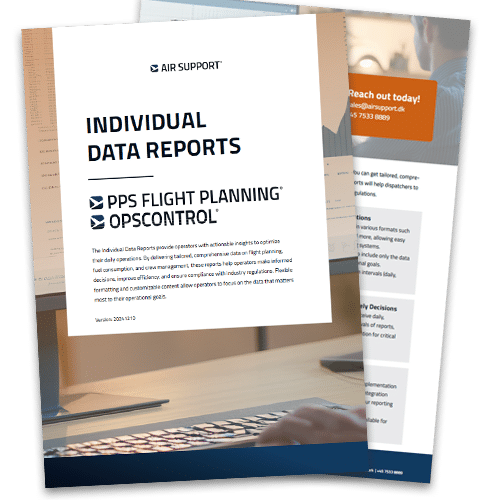 Visual display of a feature document with key features and benefits on AIR SUPPORT's offer on Data Reports